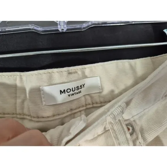Moussy Vintage SAAB Corduroy Slater Cream Straight Leg Jean Pants 25 - Picture 8 of 8
